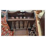 Magazine Rack & Small Wood Drawer