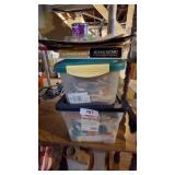 Small Storage Totes w/ Lids & Misc. Craft Supplies