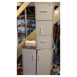 (2) White Fiberboard Cabinets