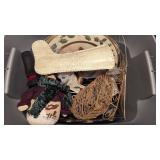 Tote w/ Lid + Christmas Decor