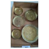 (5) Brass Pillar Candle Holders