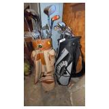 (2) Golf Bags, Misc. Clubs & Putter