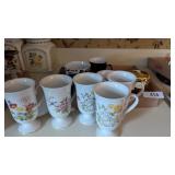 Irish Coffee Mugs w/ Floral Designs &