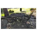 Wire Frame Patio Table & (4) Chairs