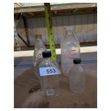 Assorted Clear Glass Bottles -