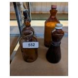 Assorted Brown Glass Bottles