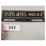 Vintage Metal IND License Plate