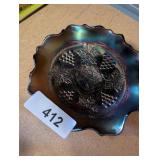 Vintage Carnival Royal Blue Ruffled Bowl