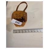 Longaberger Small Square Basket w/ Leather Handle