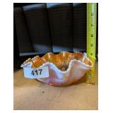 Dugan Pedal & Fan Bowl Carnival Glass Dish