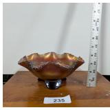 Ruffled Edge Grape & Cable Amethyst Dish w/ 3 Legs