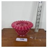 Fenton Cranberry Opalescent Hobnail Bowl