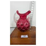 Fenton Cranberry Optic Pitcher