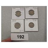 (4) Buffalo Nickels