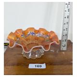 Dugan Carnival Glass "Stippled Petals" Dish