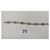 Vintage .925 Sterling Silver Flower Bracelet
