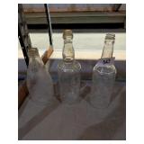 (3) Clear Glass Bottles
