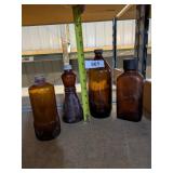 Assorted Brown Glass Bottles