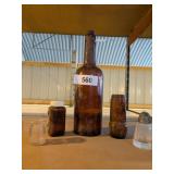 Assorted Brown & Clear Glass Bottles