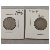 (2) Liberty Nickels