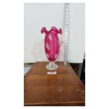 Fenton Art "Polka Dot" Ruffle Vase