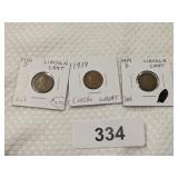 (3) Lincoln Pennies