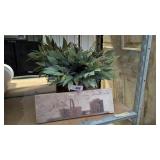 Primitive Crock w/ Greenery & Canvas Sm Picture