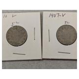 (2) Liberty Nickels