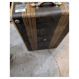 Vintage Striped Tweed Large Suitcase