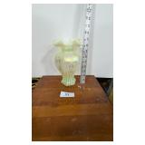 Fenton Lily Trail on Topaz Opalescent Vase