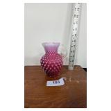 Fenton Cranberry Opalescent Hobnail Pitcher