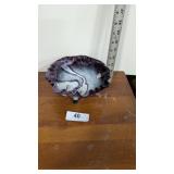 Imperial Purple Slag Glass Bowl - Open Rose