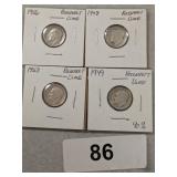 (4) Roosevelt Dimes