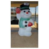 Vintage Blown Plastic Light Up Snowman