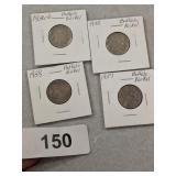 (4) Buffalo Nickels