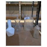 Assorted Clear Glass Bottles -