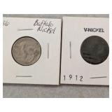 Buffalo Nickel & V-Nickel