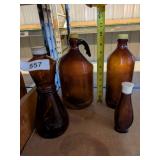 Assorted Brown Glass Bottles