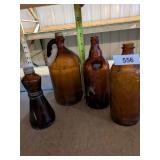 Assorted Brown Glass Bottles