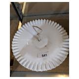 Milk Glass Crimped Serving Platter w/ Handle
