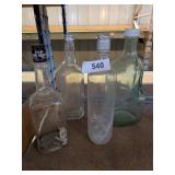Assorted Clear Glass Bottles