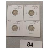 (4) Mercury Dimes