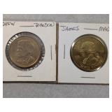 Andrew Johnson Coin & James Madison Coin
