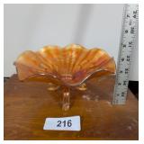 Fenton Peacock Tail Marigold Compote Dish