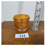Marigold Carnival Glass Powder Jar