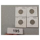 (4) Buffalo Nickels