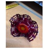 Vintage Fenton Amberina Basket