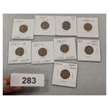 (9) Lincoln Wheat Pennies