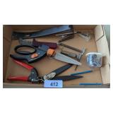 Small Pry Bar, Hedge Clippers, Brass Hose Nozzle &