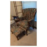 Floral Tapestry Upholstered Chair w/